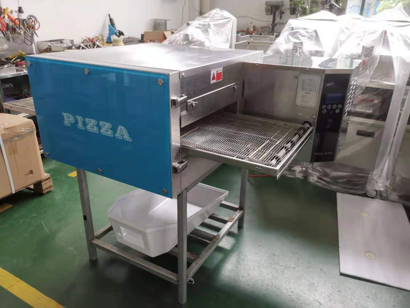 Horno para hornear pizza con transportador de circulación de aire caliente